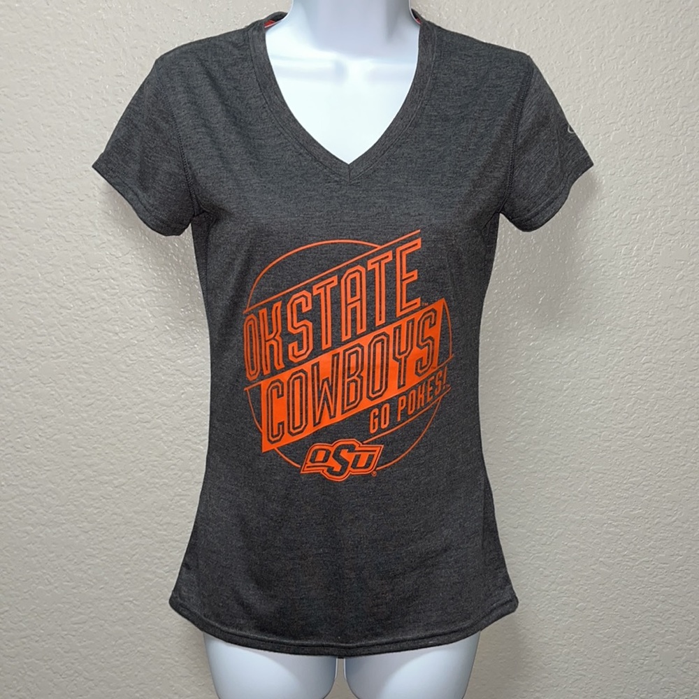 NCAA OSU Cowboys Women's Poly+ V-Neck T-Shirt